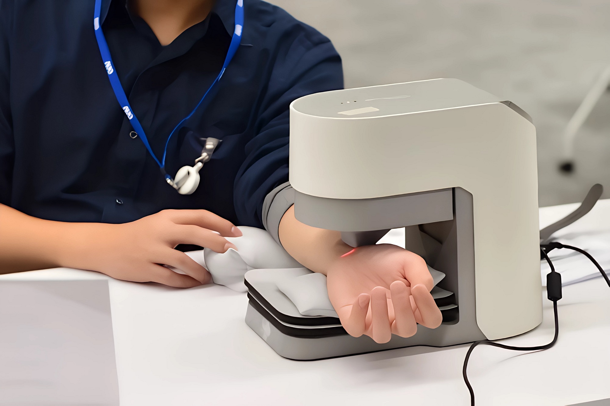 771771威尼斯cm耘康中醫數位化檢測解決方案之脈象檢測系統採用高靈敏多點式壓力感測器，可真實還原「寸、關、尺」三部脈象量測結果